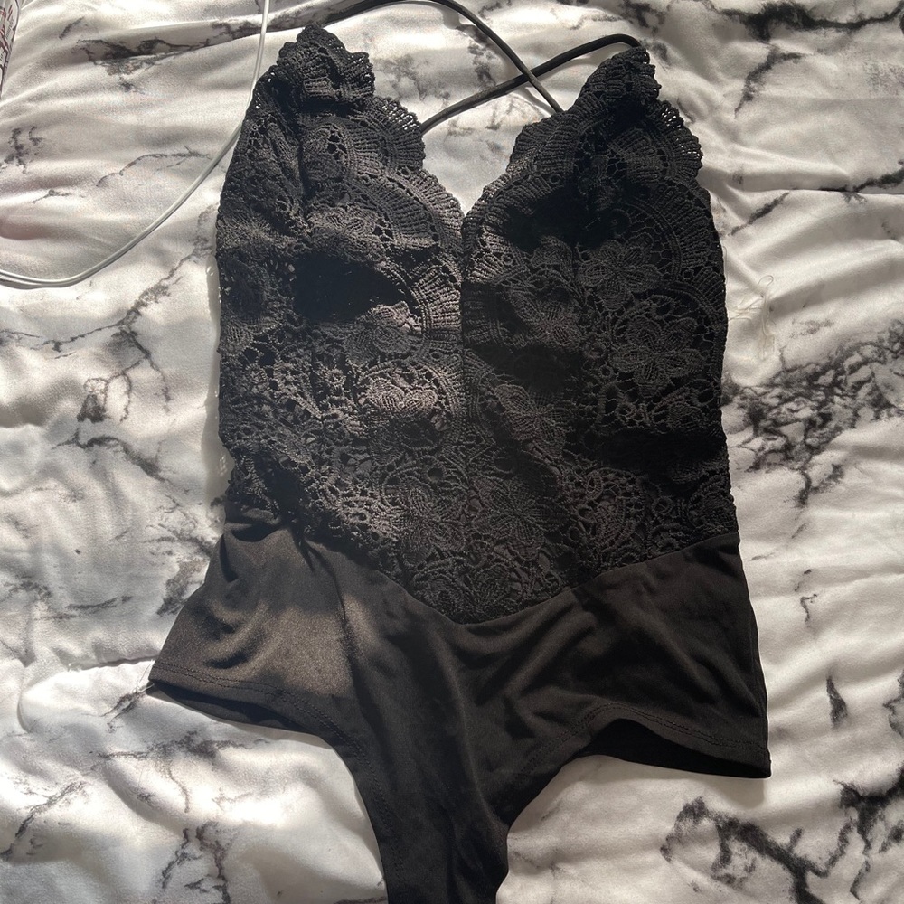 lace black bodysuit